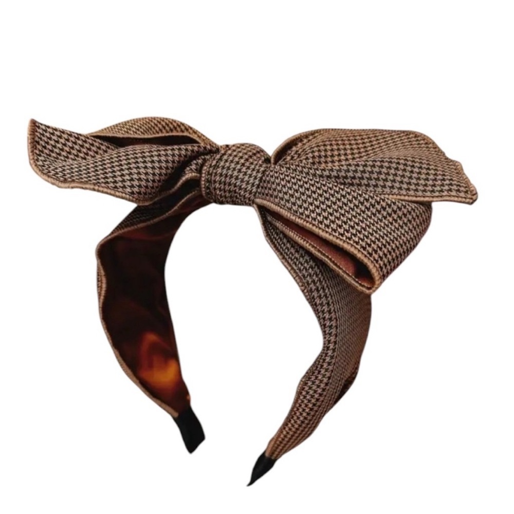 💖 3/$30 💖 Brown Houndstooth Bow Headband